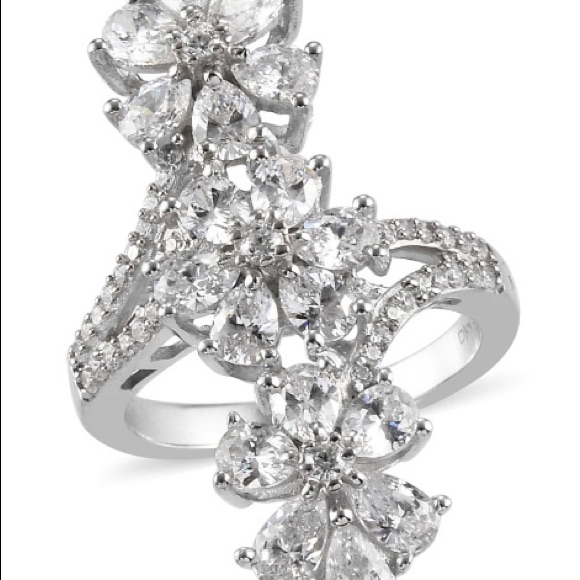 Stunning Finest Cz Floral Ring